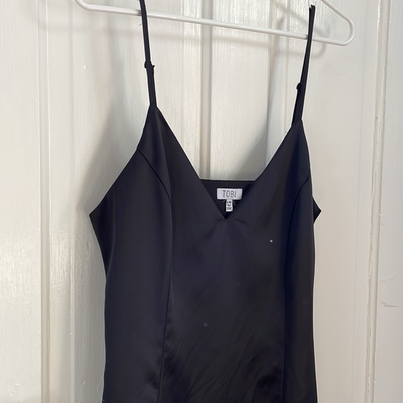 Tobi Black Satin Mini Dress - Picture 5 of 7